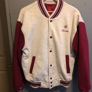 no brand, embroidered varsity jacket sweater vintage cotton silk